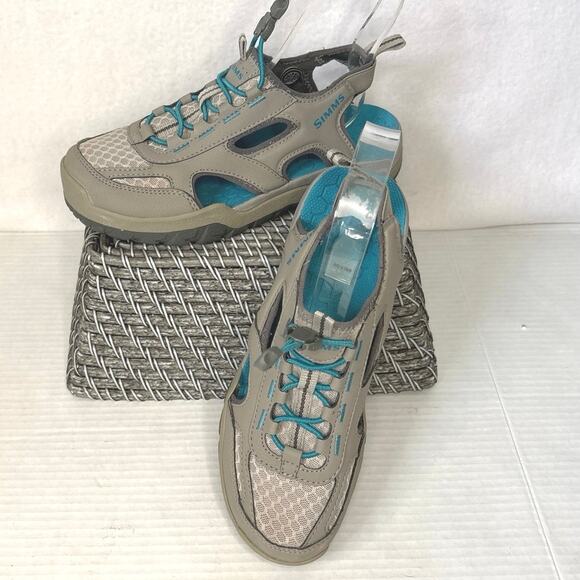 Simms Riprap Water Sandals Womens Size 8.5 Gray Wading Fly Fishing Shoes - Picture 1 of 8